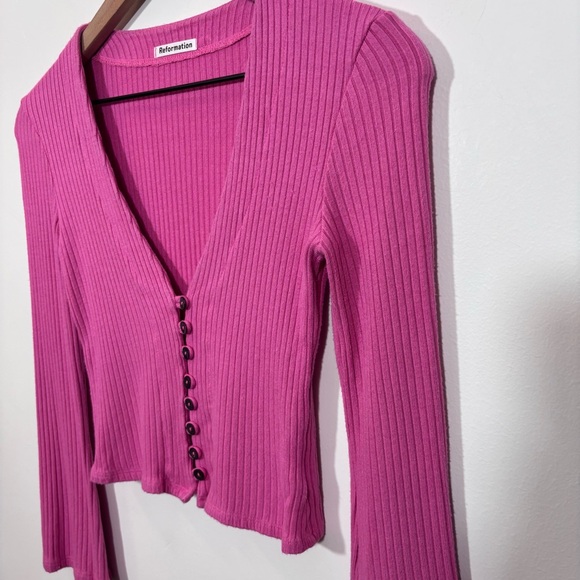 Reformation Gellar Knit Top Pink Size XS - Picture 6 of 14